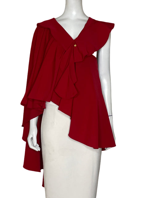 Blusa Molimol Asimetrico Vuelos Rojo-Talla S