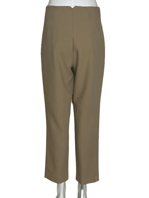 Pantalón Zara Recto Pinzas Beige-Talla M