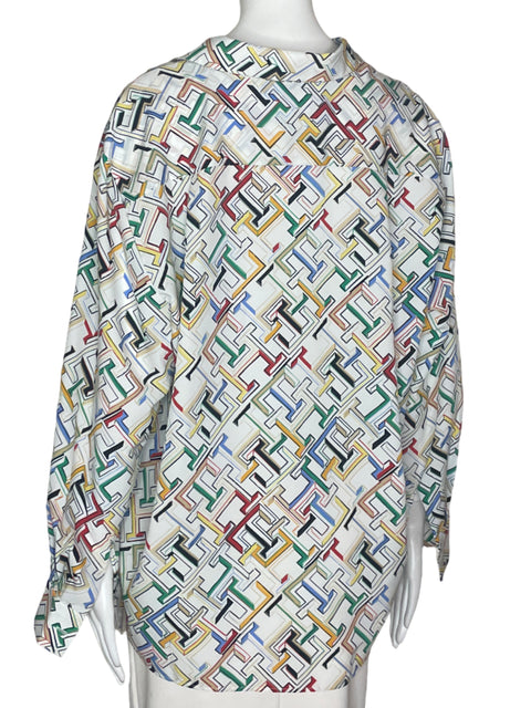 Camisa Tomy Hilfiger Estampado Blanco- Talla 42