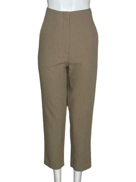 Pantalón Zara Recto Pinzas Beige-Talla M