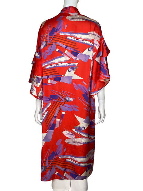 Kimono Carolina Estefan Satinado Rojo-Talla U