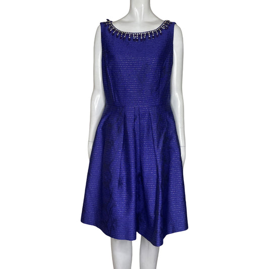Vestido Tesoro TPS Cuello Pedreria Morado-Talla 6