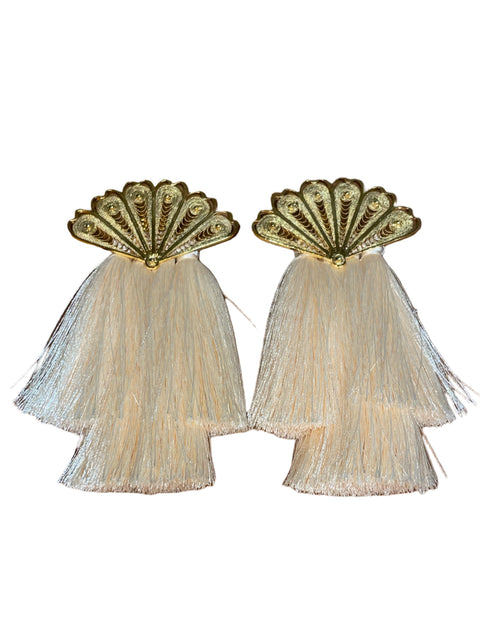 Pendientes Juliana Vergara Tassel Beige-Talla U