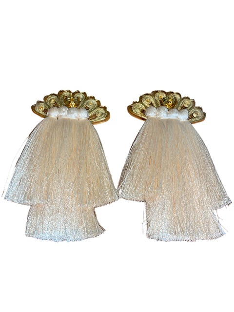 Pendientes Juliana Vergara Tassel Beige-Talla U