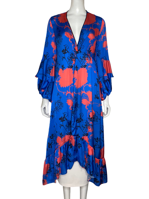 Kimono Clarissa Rosania Estampado Azul-Talla U