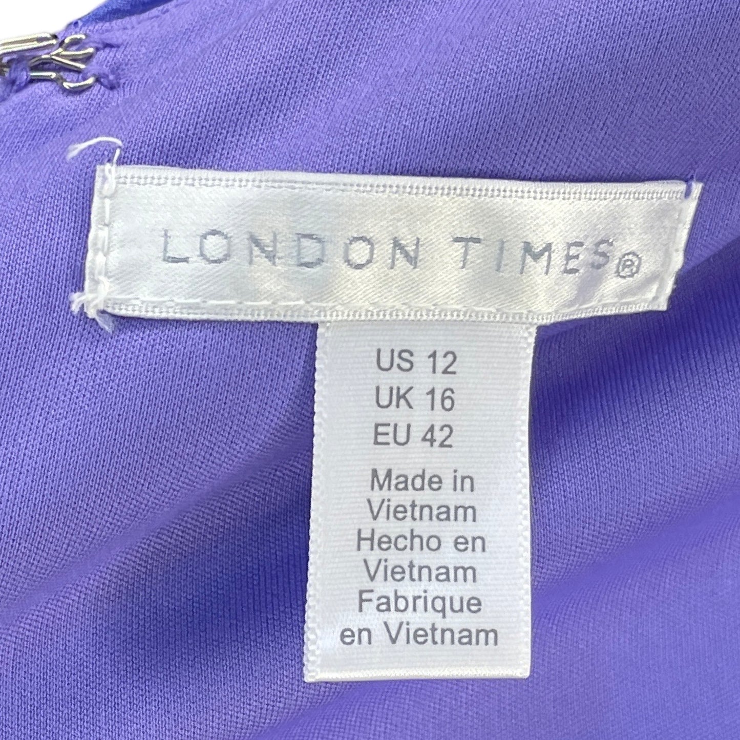 Vestido London Times Vuelos Floral Azul-Talla 12