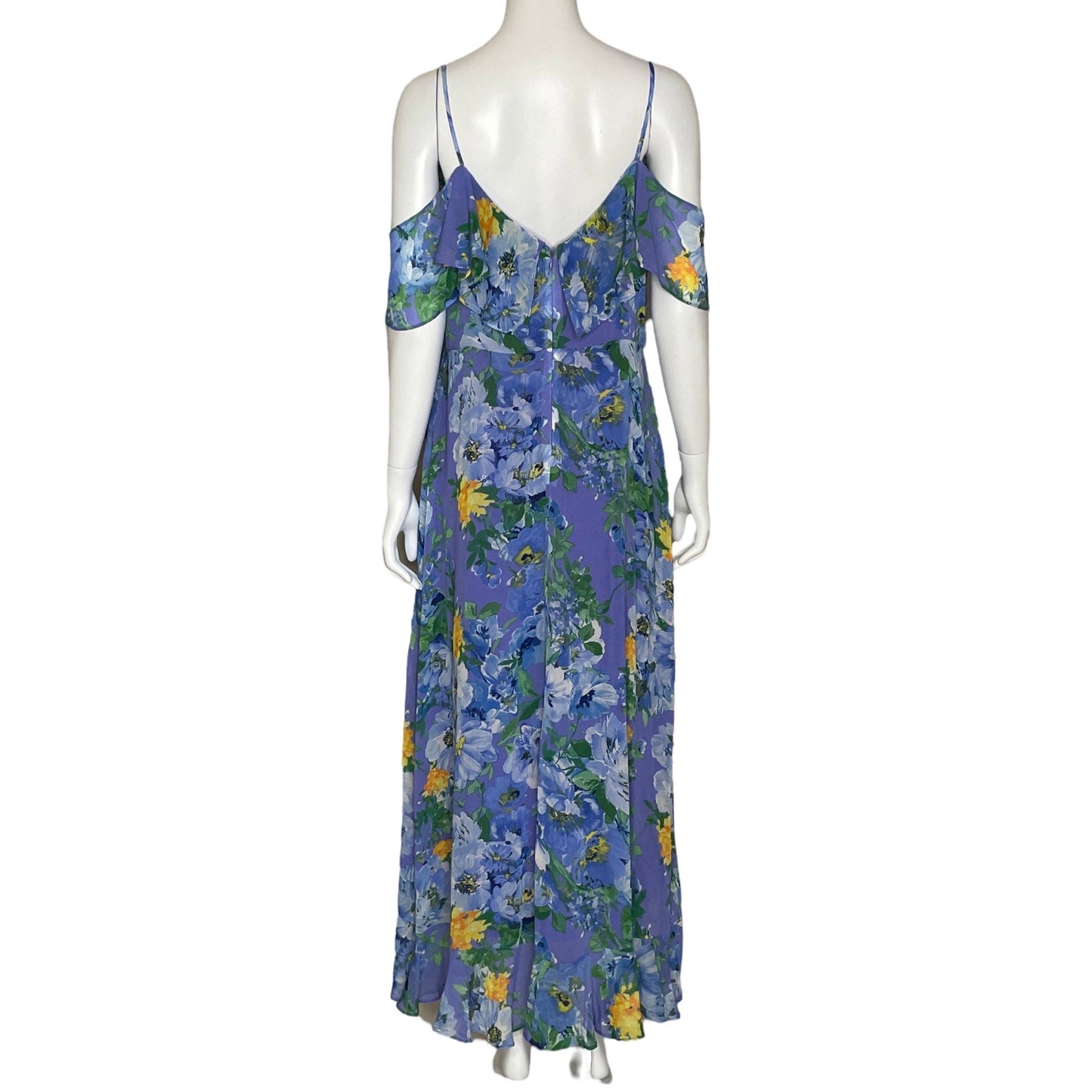 Vestido London Times Vuelos Floral Azul-Talla 12