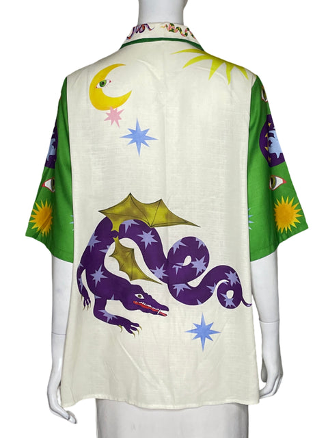 Camisa Tesoro TPS Estampado Beige-Talla M