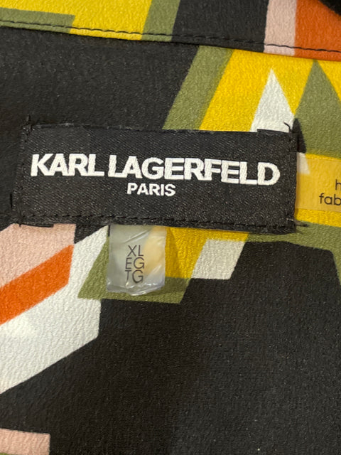 Camisa Karl Lagerfeld Estampada Negro- Talla XL