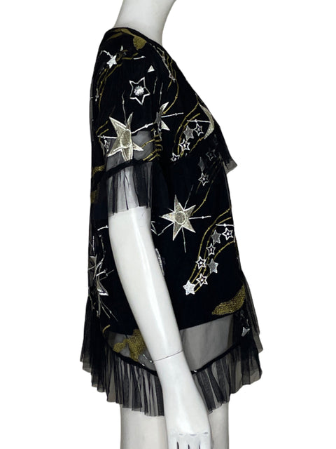 Blusa Sister Jane Bordado Estrella Negro-Talla S