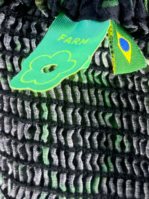 Blusa FarmRio Floral Abullonado Negro-Talla M