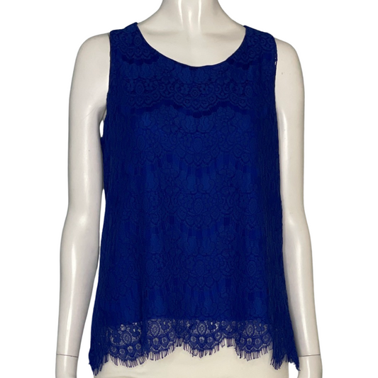 Blusa Faith and Joy Encajes Sin Mangas Azul-Talla S