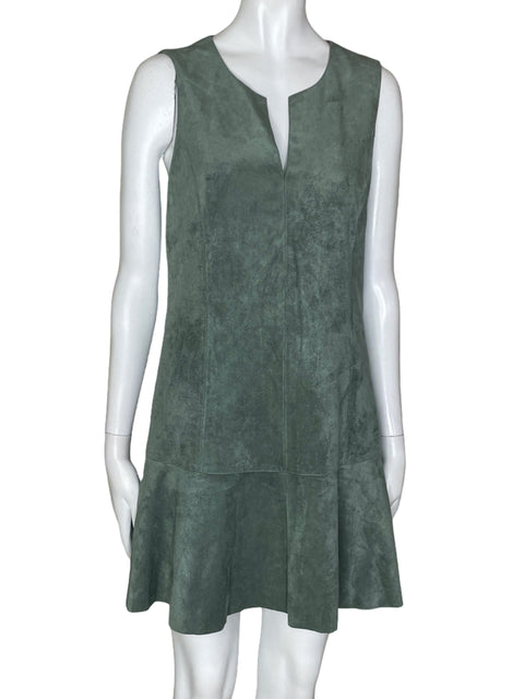 Vestido BCBG Sin Mangas Terciopelo Verde- Talla XS