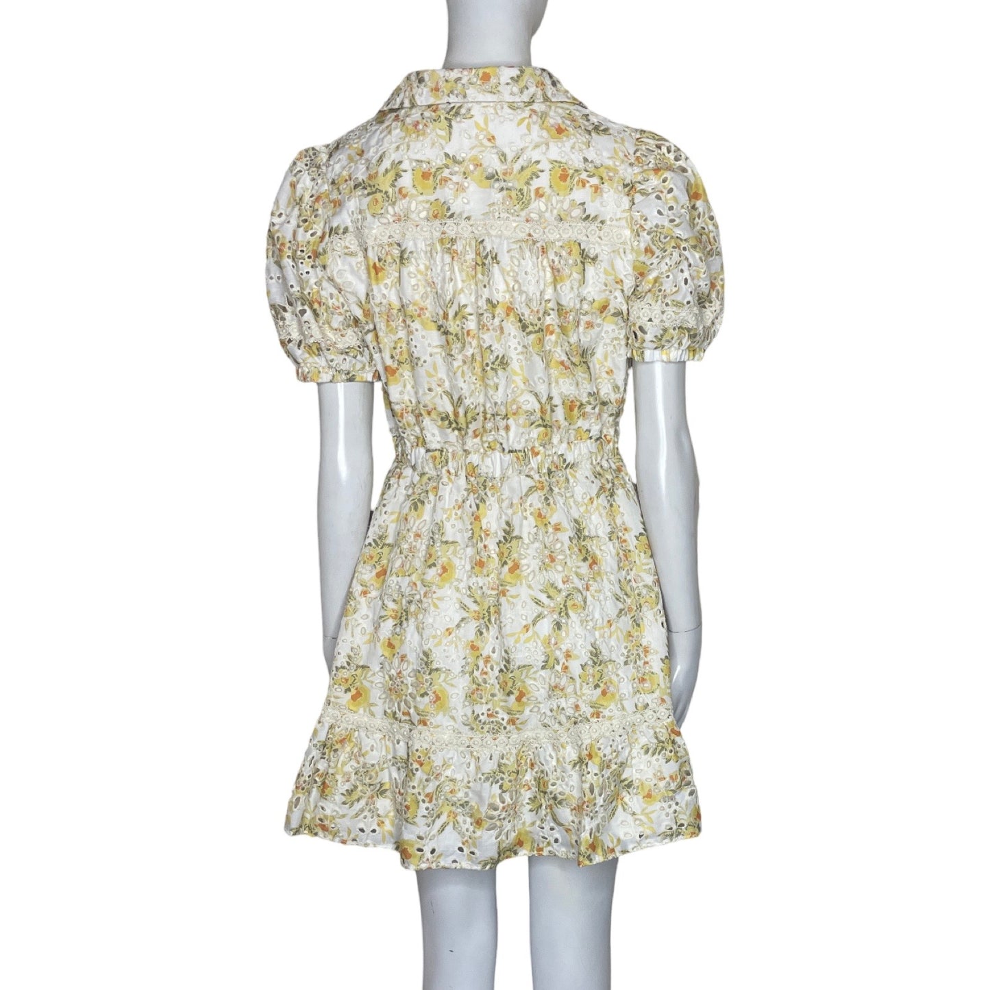 Vestido Just Me Encaje Flores Blanco-Talla S