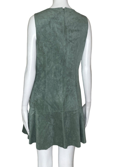 Vestido BCBG Sin Mangas Terciopelo Verde- Talla XS