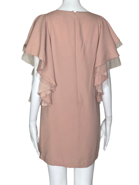 Vestido BCBG Abullonado Mangas Beige- Talla 0