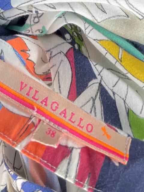 Vestido Vilagallo Estampado Hojas Beige-Talla 38