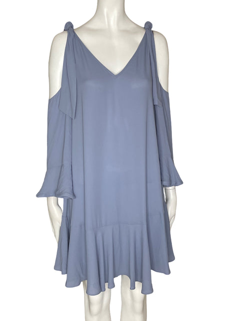 Vestido BCBG Anudado Mangas Azul- Talla XXS