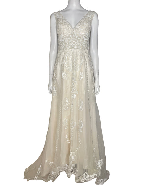 Vestido Tesoro TPS Pedreria Blanco - Talla S