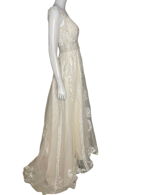 Vestido Tesoro TPS Pedreria Blanco - Talla S