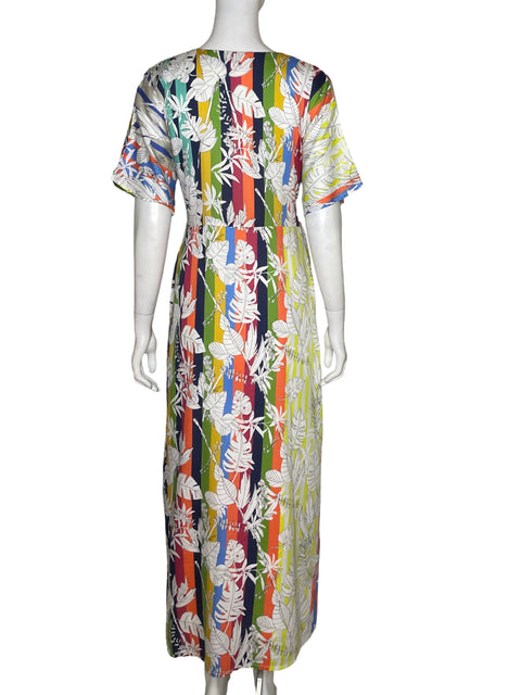 Vestido Vilagallo Estampado Hojas Beige-Talla 38