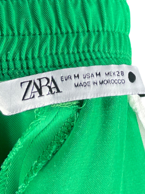 Set Zara Fluido Cuello V Verde-Talla M