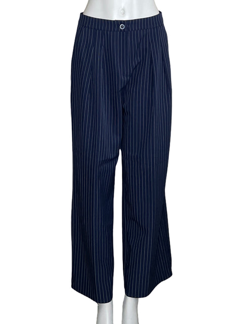 Pantalón Commense Pinzas Rayas Azul-Talla M