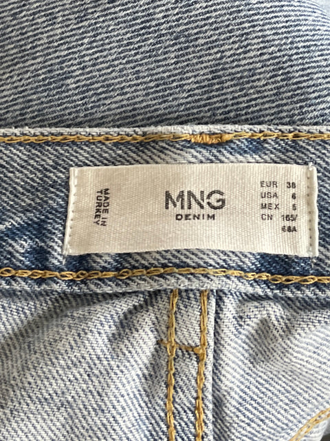 Pantalón MNG Straight Denim Azul-Talla 6
