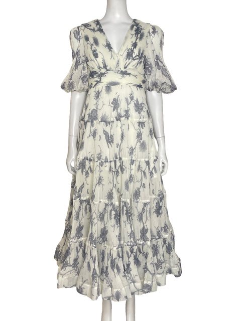 Vestido Zimmermann Floral Blanco - Talla 0
