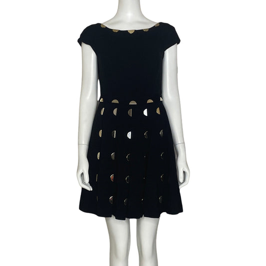 Vestido Versace Collection Plisado Tachas- Negro
40