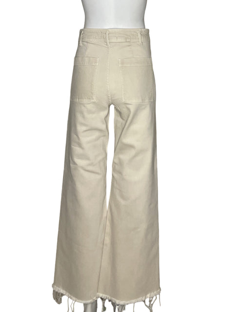 Pantalon Zara Recto Denim Beige-Talla 6