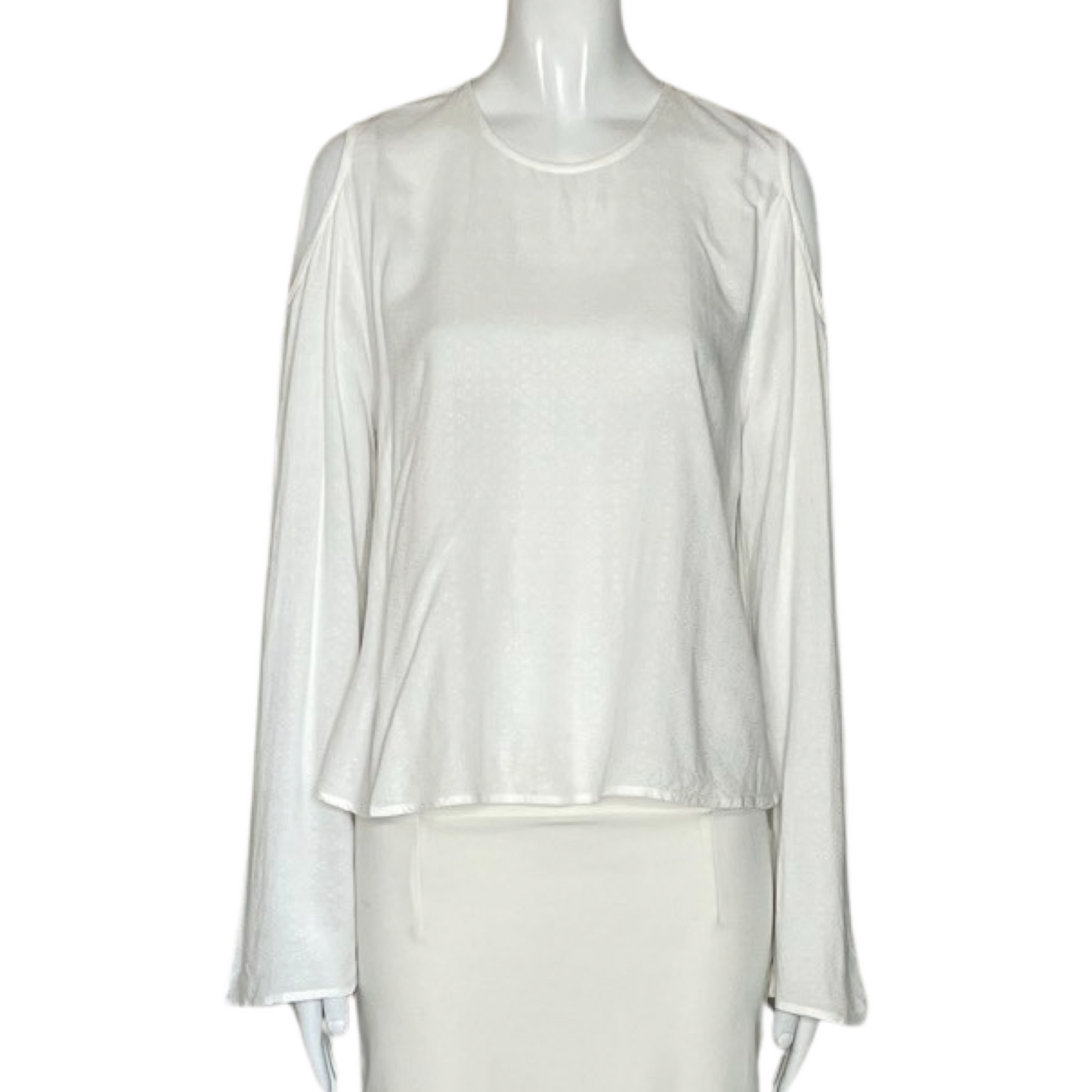 Blusa Brownie Manga Larga Fluida Blanca-Talla M