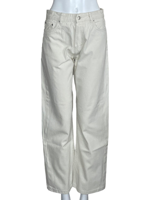 Pantalón Frnch Denim Straight Blanco-Talla 28