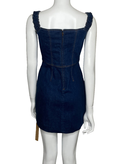 Vestido Reformation Jeans Filis Denim Mini Azul-Talla 4