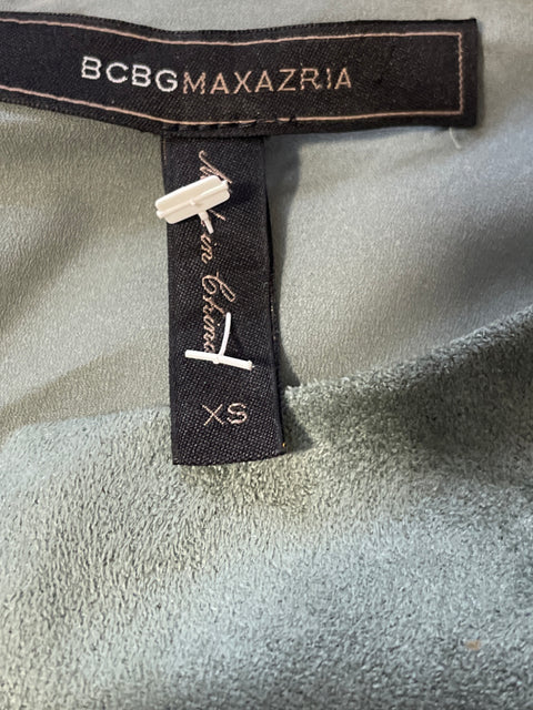 Vestido BCBG Sin Mangas Terciopelo Verde- Talla XS