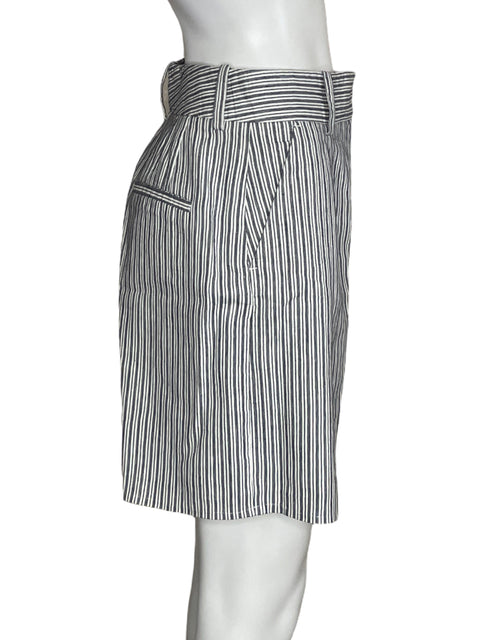 Bermuda Zara Lineas Blanco-Talla M