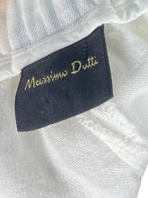 Pantalon Massimo Dutti Fluido Blanco-Talla 6