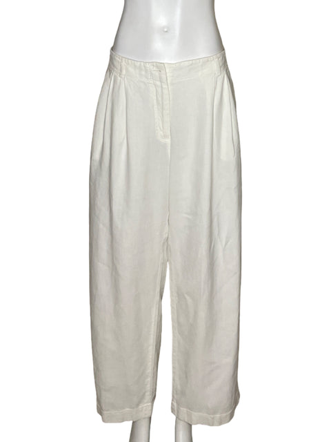 Pantalon Massimo Dutti Fluido Blanco-Talla 6