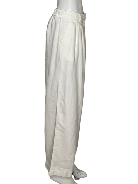 Pantalon Massimo Dutti Fluido Blanco-Talla 6