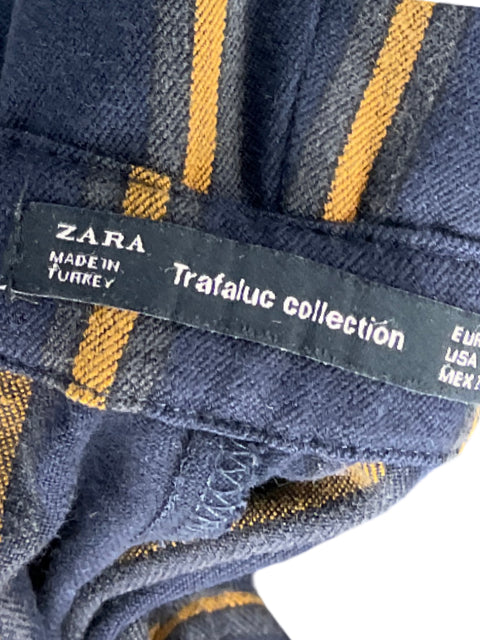 Pantalón Zara TRF Rayas Marrón-Talla S