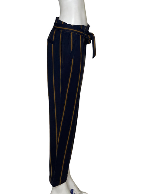 Pantalón Zara TRF Rayas Marrón-Talla S