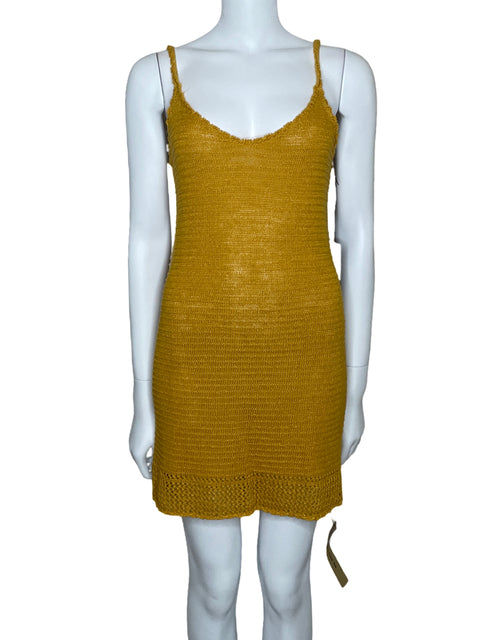 Vestido Reformation Andrea De Punto Amarillo-Talla S