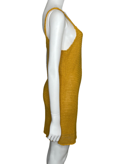 Vestido Reformation Andrea De Punto Amarillo-Talla S