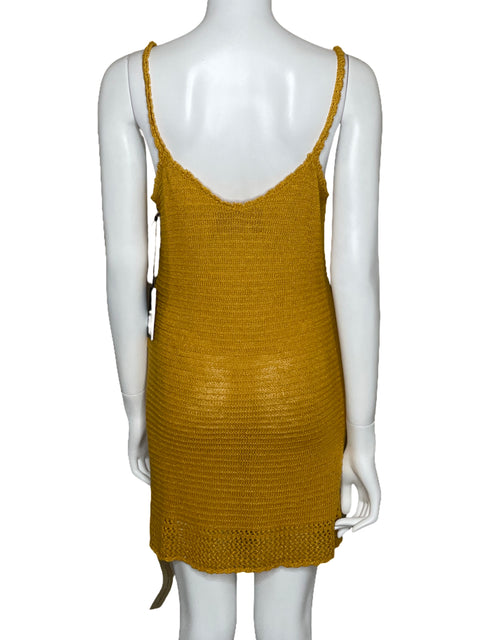 Vestido Reformation Andrea De Punto Amarillo-Talla S