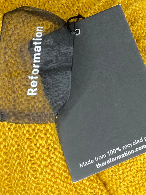 Vestido Reformation Andrea De Punto Amarillo-Talla S