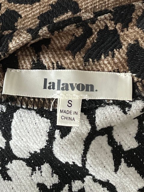 Vestido Lalavon Animal Print Mangas Puff Marrón-Talla S