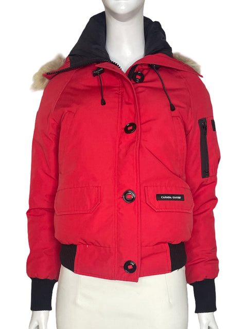 Abrigo Canada Gooses Acolchonado Rojo - Talla S