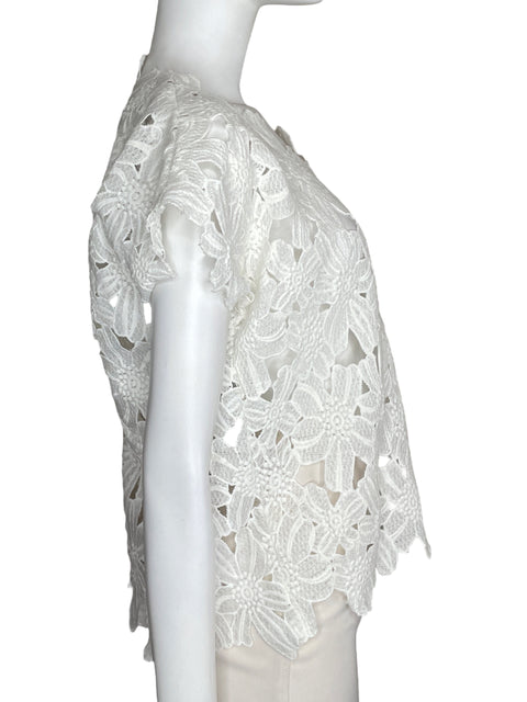 Blusa Malai Encaje Floral Blanco-Talla U