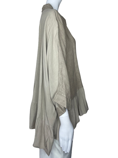 Blusa New Collection Bordado Botones Marron-Talla L