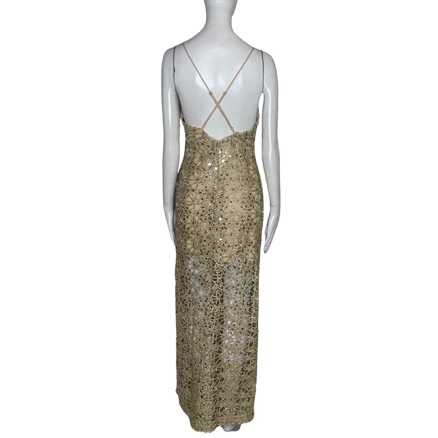 Vestido Forever 21 Lentejuela Dorado-Talla S